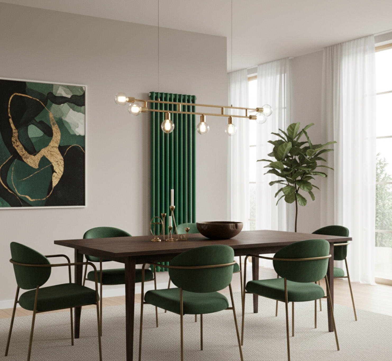 radiator in a modern dining area