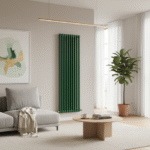 modern living room featuring a designer radiator